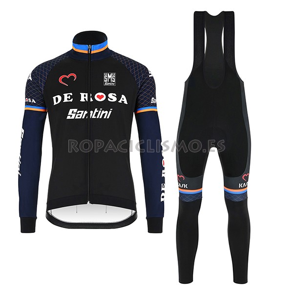 2018 Maillot de Rose Tirantes Mangas Largas Negro